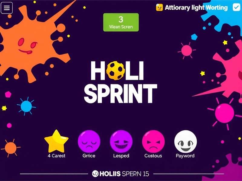 Holi Sprint Game Main Screen